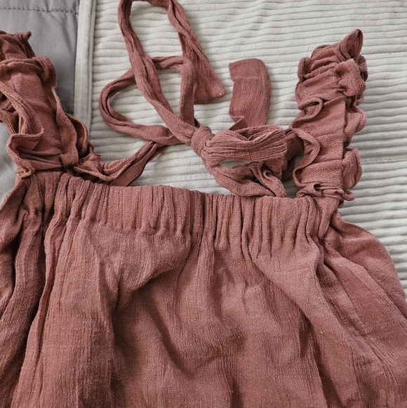 Blu Pepper Women's Ruffled Dress. Rust/Brown/orange. Size S - Picture 4 of 8